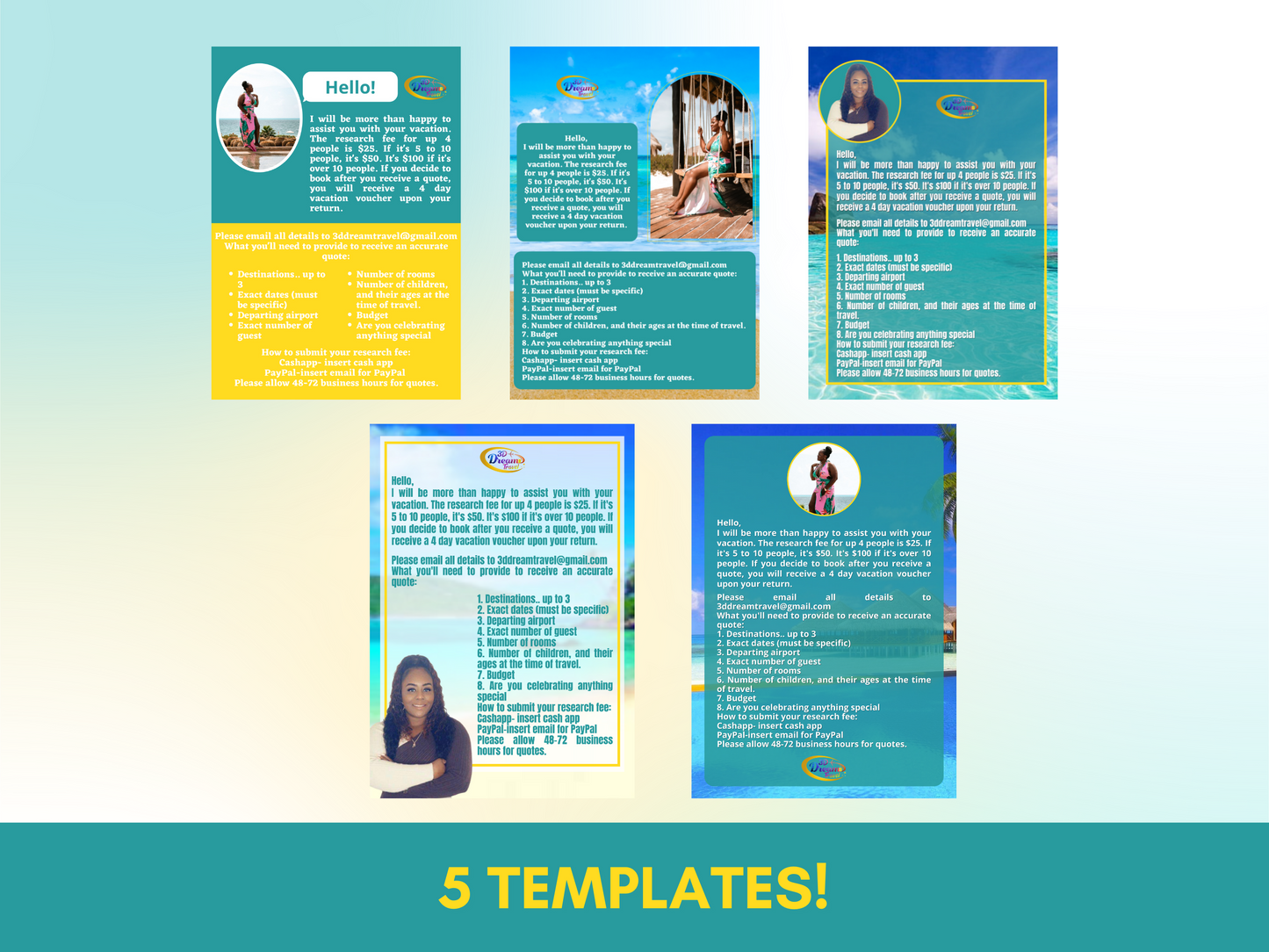 Research Fee Verbiage Flyer Set 1