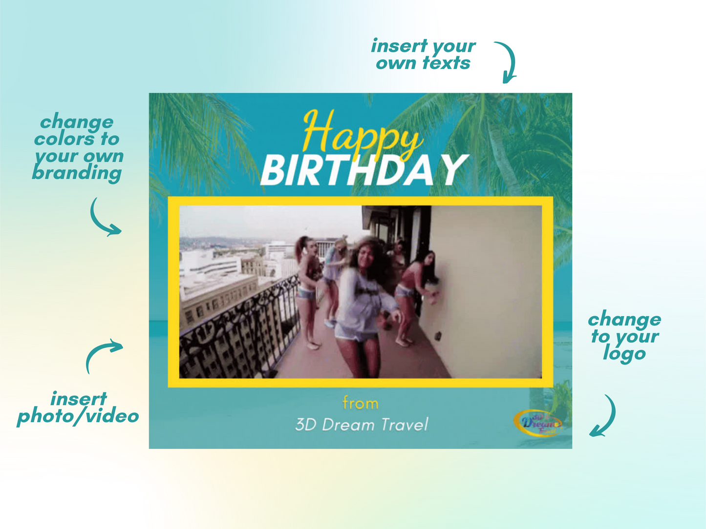 Happy Birthday Flyers With Gif Set 2