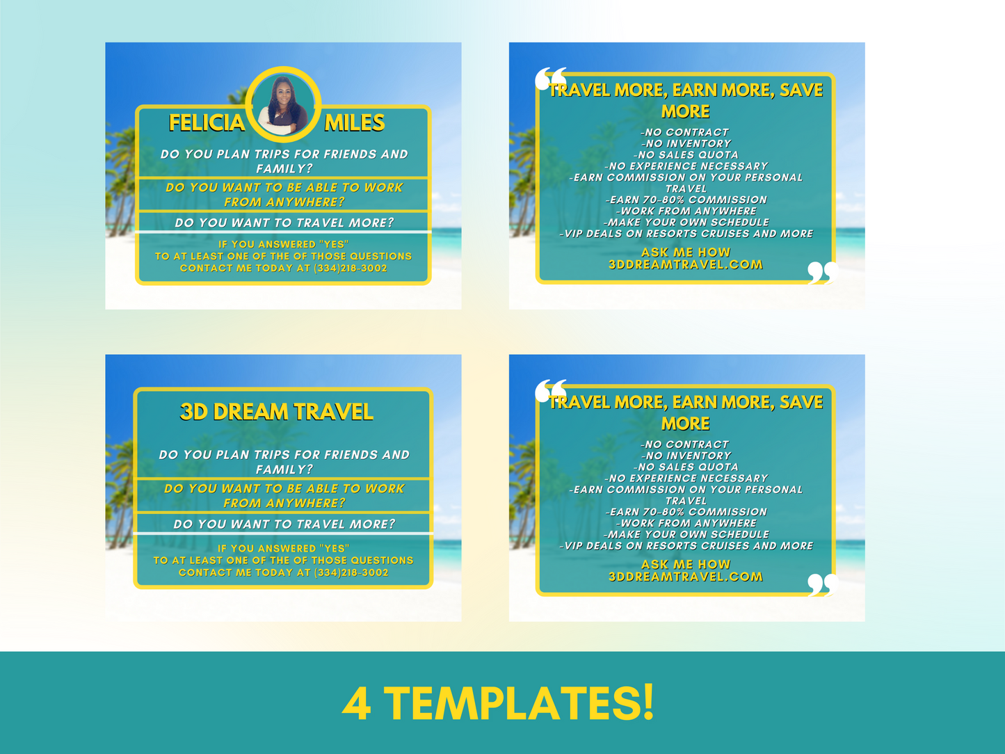 Become a Travel Agent Template Set 3