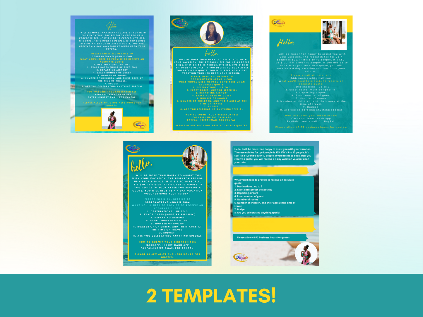 Research Fee Verbiage Flyer Set 2