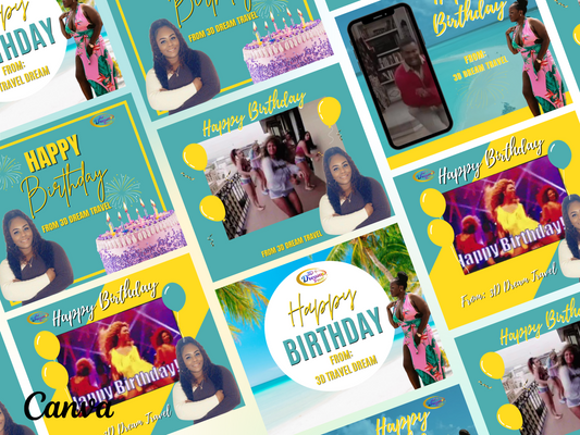Happy Birthday Flyers With Gif Set 1